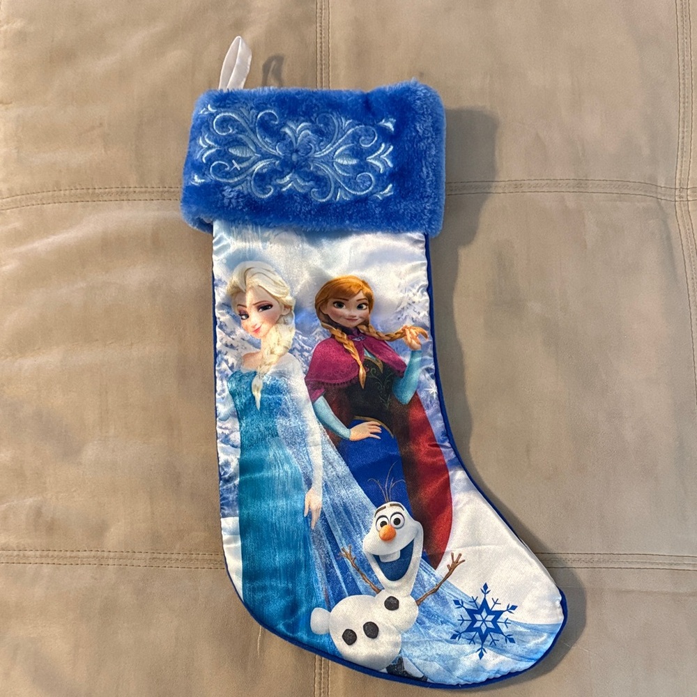 Disney Frozen Christmas Stocking Elsa and Anna blue